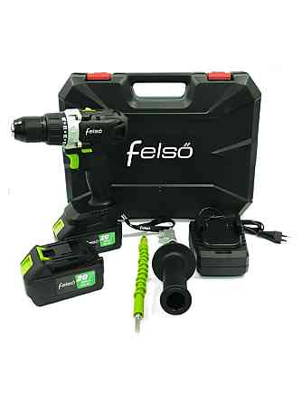 Дрель-шуруповерт аккумуляторная бесщеточная Felso CD2040BL 20 В, 60 Н·м, 2 АКБ 4 А·ч, кейс Киев