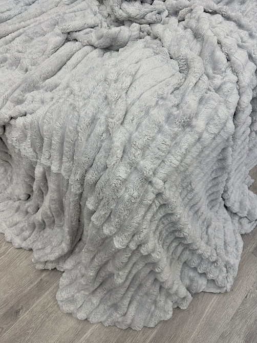 Плед-покривало смужка Шарпей 220х220 см (+-5см) Сірий (87-031) Київ - фото 8