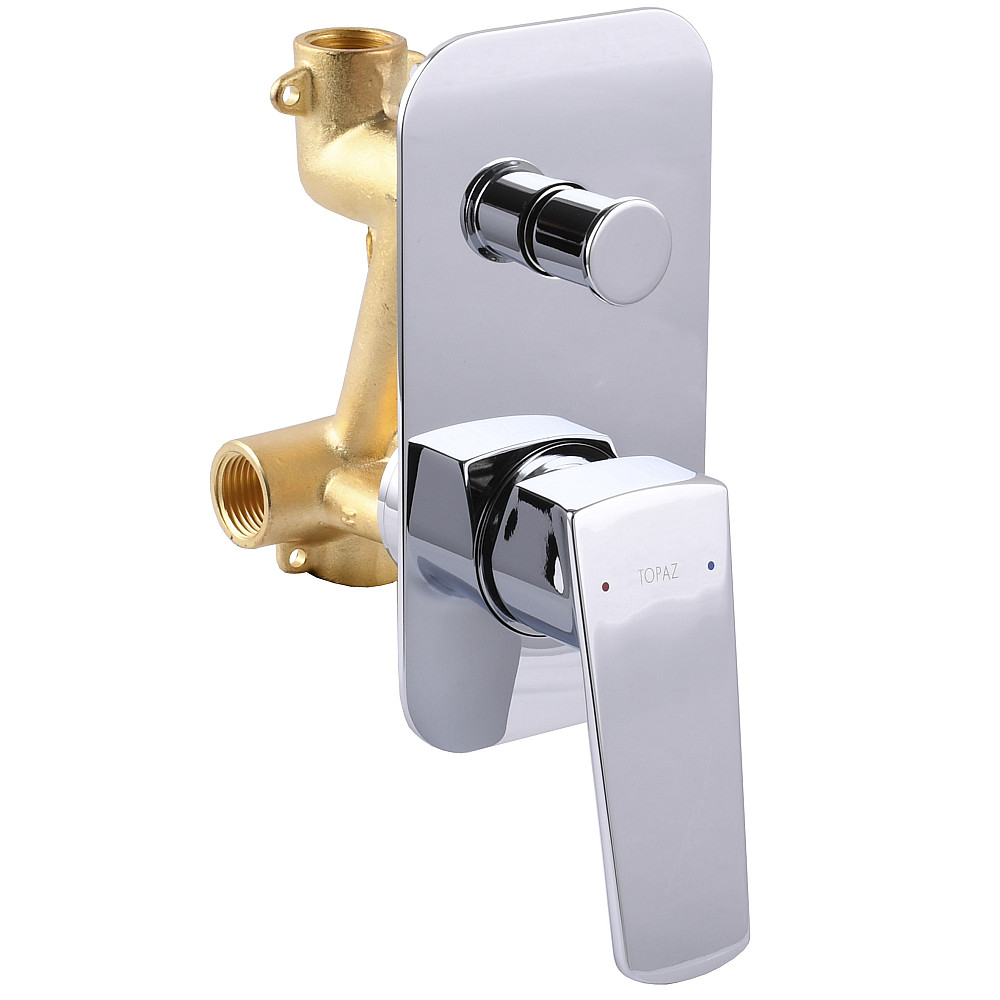 Змішувач для ванни вбудований TOPAZ LEXI TLG 21202-H21 2 виходи, лійка ручна, вилив 190мм Тернопіль - фото 4