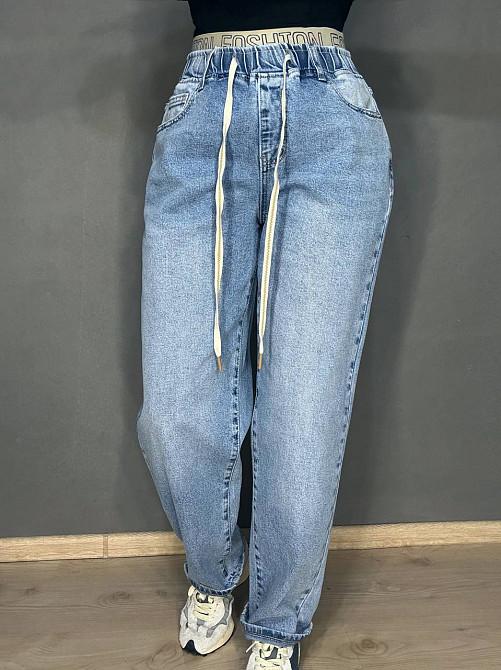 Джинсы женские Liana 1-055 MOM с резинкой на талии большие размеры голубые, голубой, З6, 36, 95 см, 120 см Киев - изображение 14