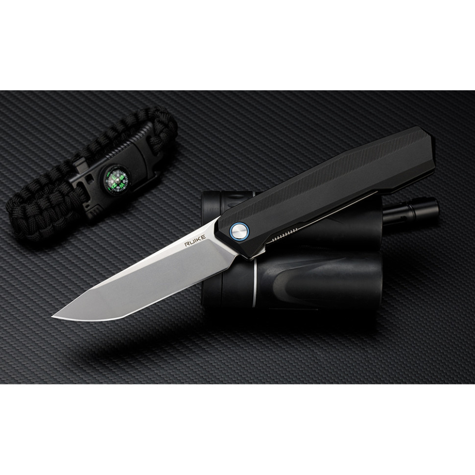 Ніж складаний туристичний Ruike P166-AB, (9.2 см) 14C28N / Aluminum чорний Київ - фото 8