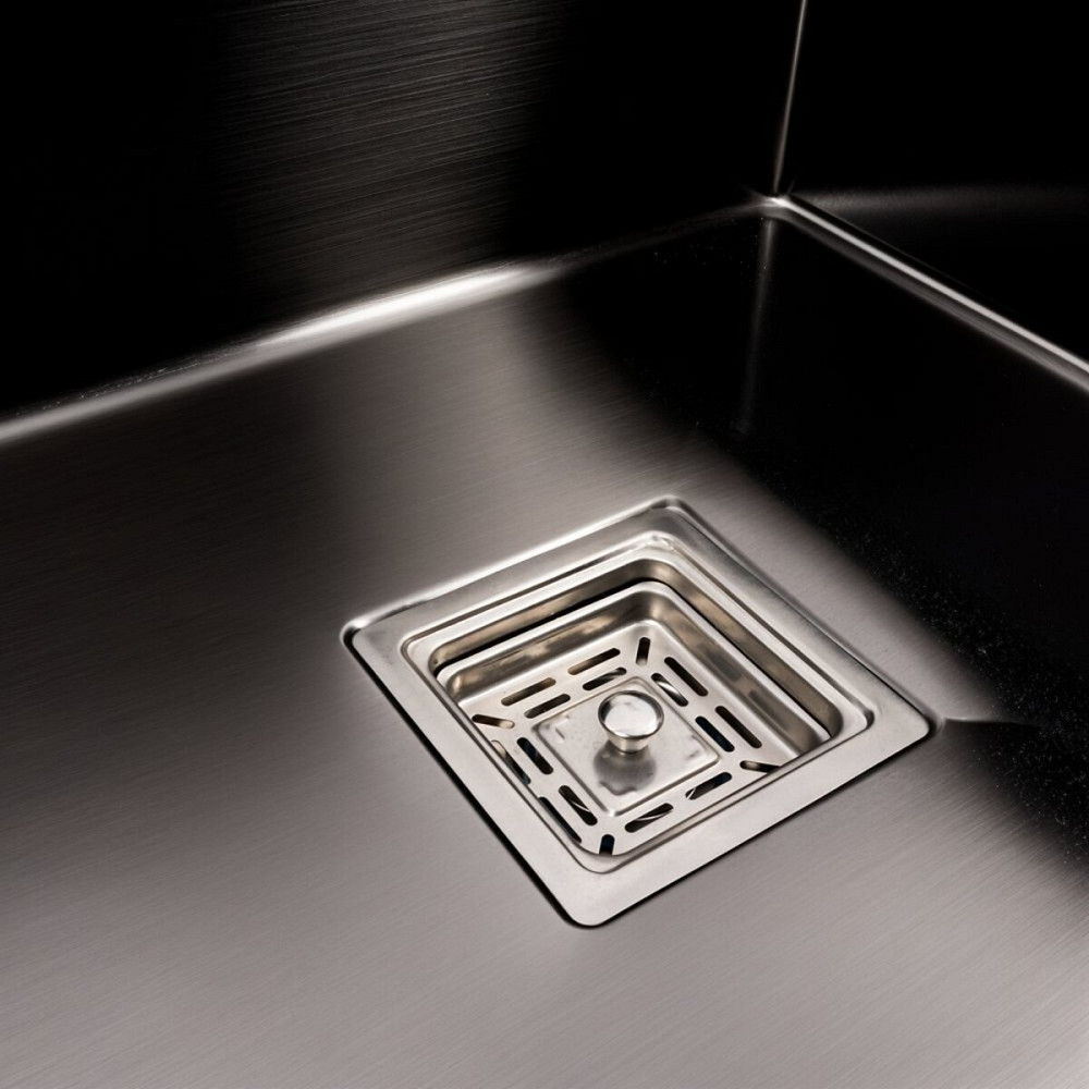 VALESO Кухонна мийка нержавійка CM 78*50C R VALESO Handmade PVD чорна з поглибленою полицею (3, Киев - изображение 5