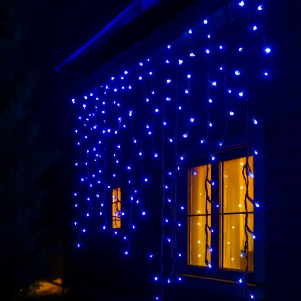Вулична гірлянда бахрома 12 м 200 led чорний провід Синій 12MBBL Коломыя - изображение 2