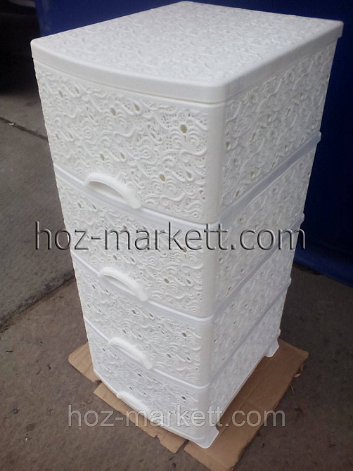 Комод пластиковий білий ажурний із закритими боками Україна Харків - фото 3