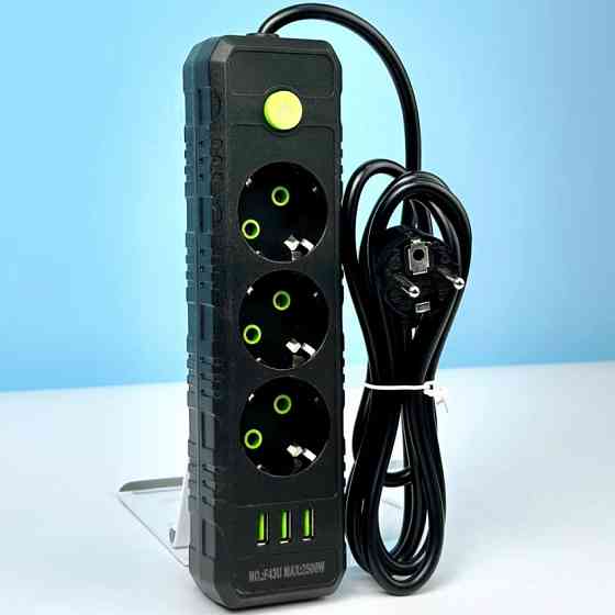Сетевой фильтр-удлинитель 3 розетки 3USB 2500W 4 метра Винница