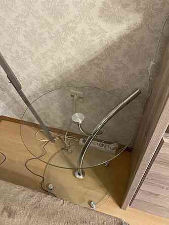 Журнальний столик MUNA прозоре скло/хром д.50 Київ