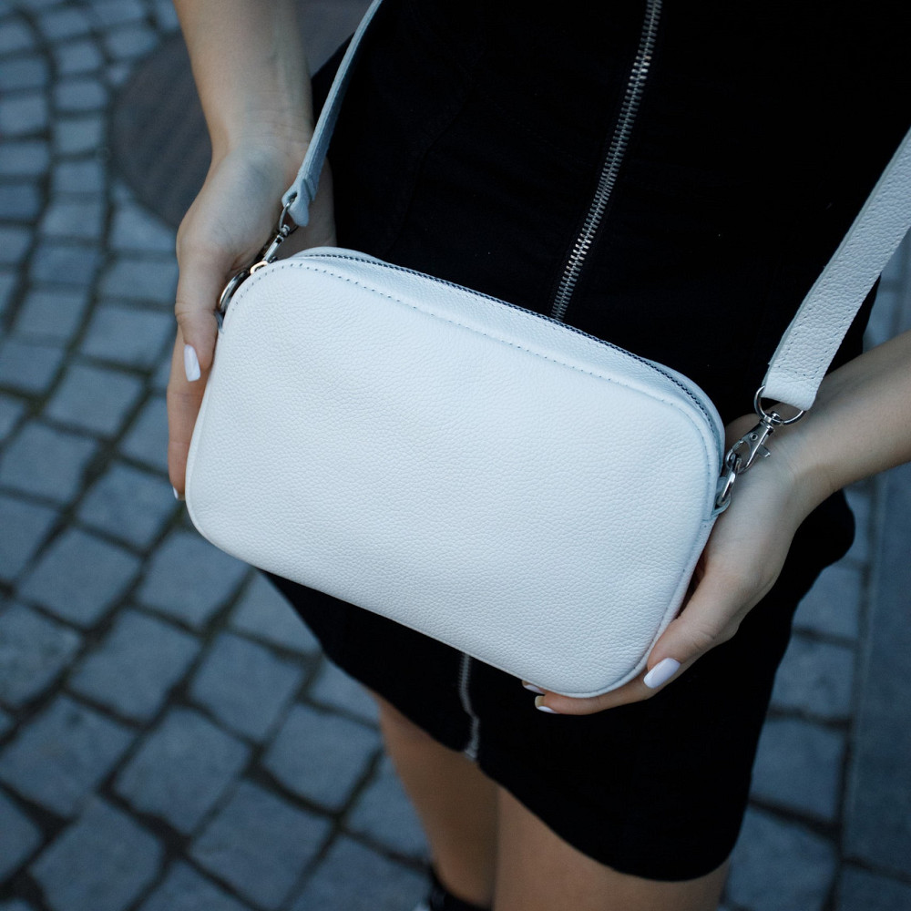 Женская сумка кожаная на плечо, маленький клатч на каждый день с плечевым ремнем, белыйMasterSem Киев - изображение 8