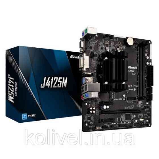 ASRock J4125M (Quad-Core Celeron 2.7GHz, 2xDDR4, VGA/HDMI/DVI, 1*PCIex16, 2xSATAIII, mATX) (J4125M) Киев