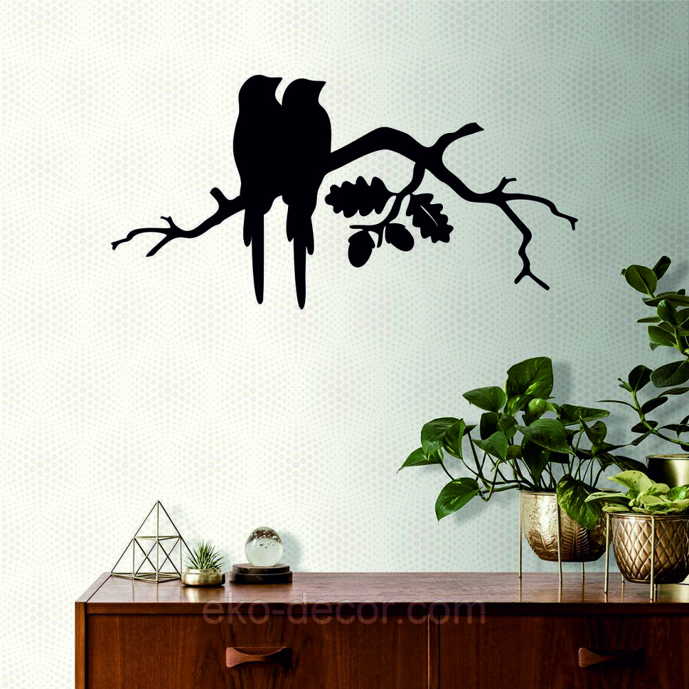 Декоративное настенное Панно «Две птички на ветке», Декор на стену Киев - изображение 1