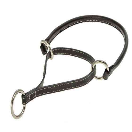 Нашийник-зашморг 0491 13мм "ПРЕМІУМ" шкіряний круглий(65-92 см) Чорний Вінниця