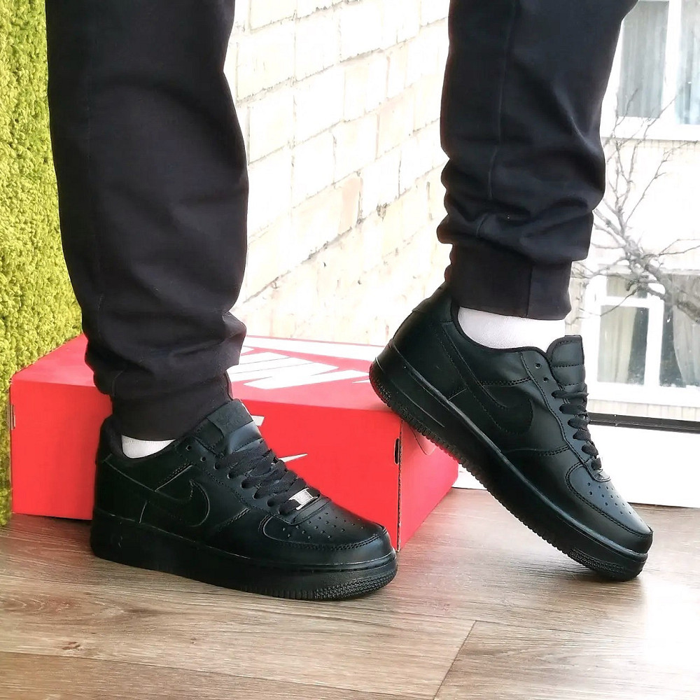 Кросівки Nike Force Чорні Жіночі Форси Шкіряні Найк (розміри: 36,37,38,39,41) Дніпро - фото 7