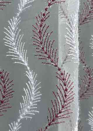 Тюль VR-Textil 1691т Органза с вышивкой Бордовый с белым 300х270 см (42-0732) Киев