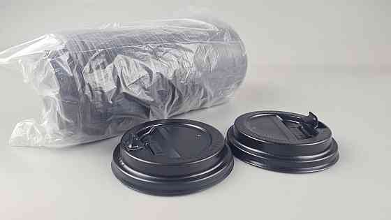 Кришка під склянку паперовий Ф90 (гар) Чорна Дніпро C НОСИКОМ (50 шт.) Харків