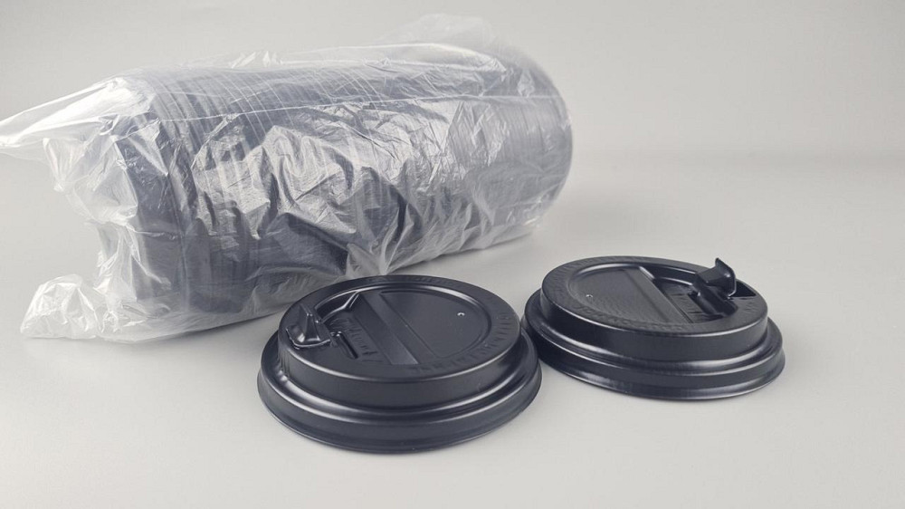 Кришка під склянку паперовий Ф90 (гар) Чорна Дніпро C НОСИКОМ (50 шт.) Харків - фото 3