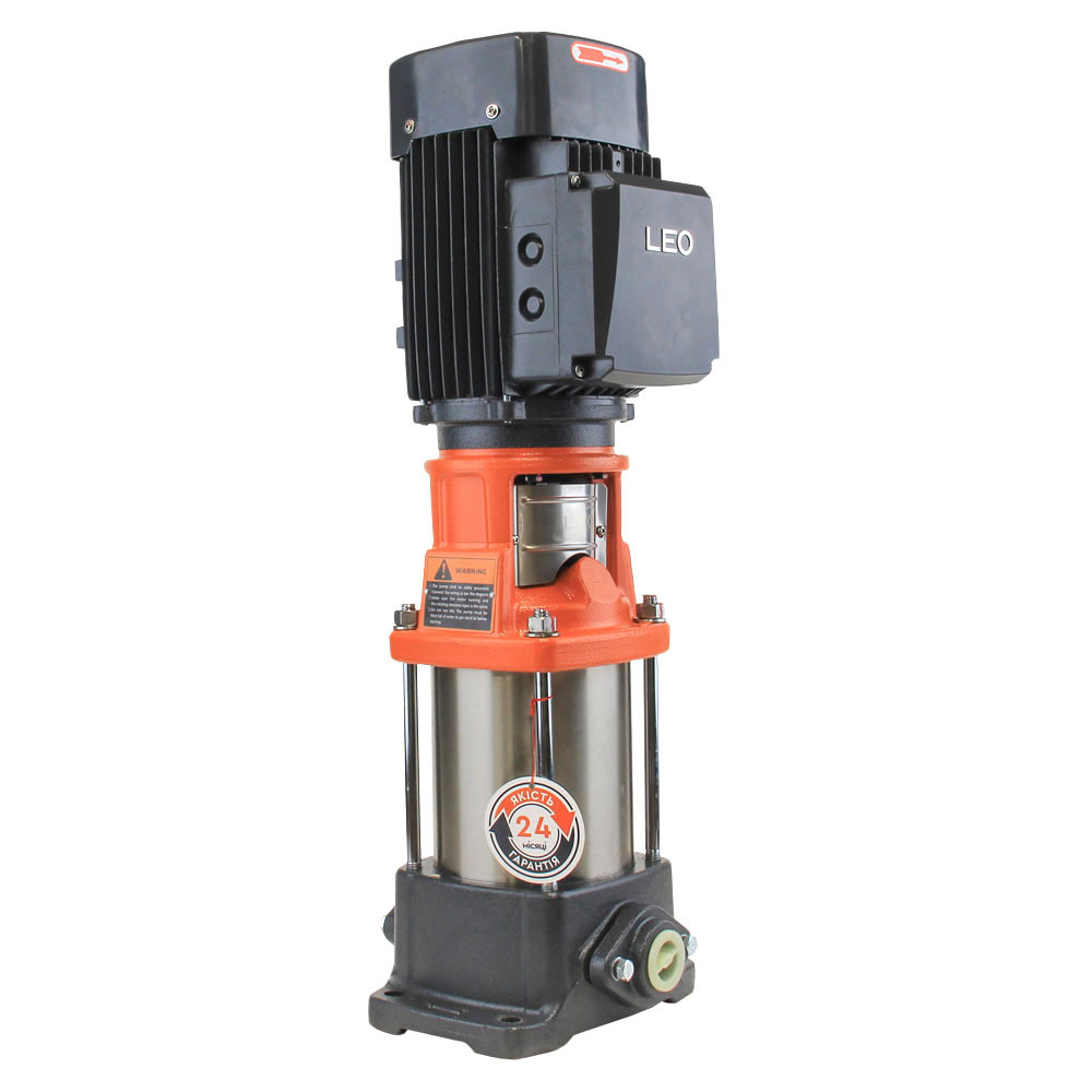 Насос центробежный многоступенчатый вертикальный 380В 1.1кВт H 89(74)м Q 58(33)л/мин нерж LEO 3.0 (7710393) Ровно - изображение 1