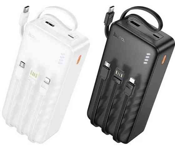 Павербанк 30000mAh з вбудованими кабелями HOCO J146B є ОПТ, дропшипінг. Київ