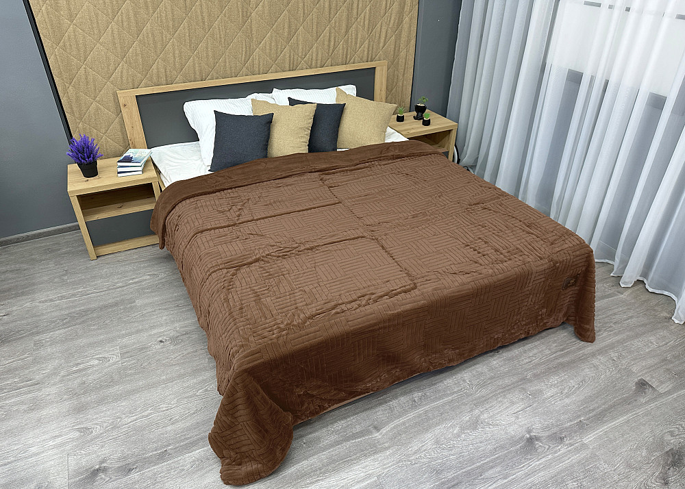 Плед-покрывало Премиум 220х240 см (+-5см) Коричневый (87-222) Киев - изображение 4