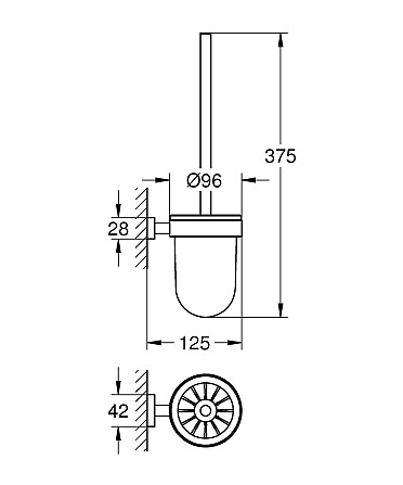 Туалетный ершик подвесной в комплекте Grohe Essentials Cube New (40513001) Черновцы - изображение 2
