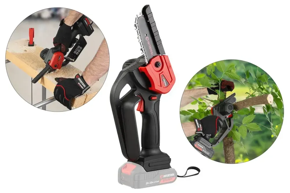 Піла ланцюгова 20В, шина 10 см, 4 м/с, без ЗУ і АКБ Intertool Storm Вінниця - фото 3