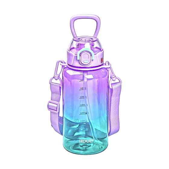 Пляшка для води 1 л пляшечка з мундштуком бузкова HP-14-31V Коломия