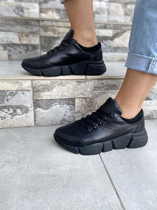 Кросівки жіночі VLADEKS 1074/1 чорні (весна-осінь, шкіра натуральна) (4125) 39 Коломыя - изображение 1