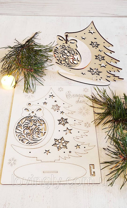 Новогодняя открытка 3D пазл Настольная елка. Ирпень - изображение 5