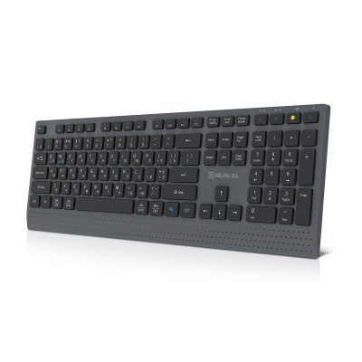 Клавиатура REAL-EL RK-715W Wireless/Bluetooth Black/Gray (EL123100051) Винница - изображение 4