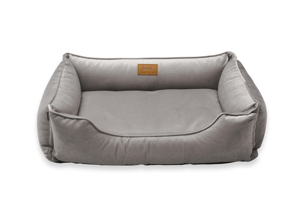 Лежак для Собак Котів та Кішок Dreamer Velour Gray з бортами зі знімним чохлом сірий м'яка лежанка M Одеса - фото 1