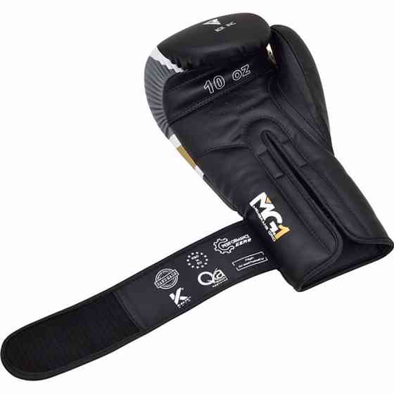 Боксерські рукавиці RDX F7 Ego Black Golden 14 унцій Каменское