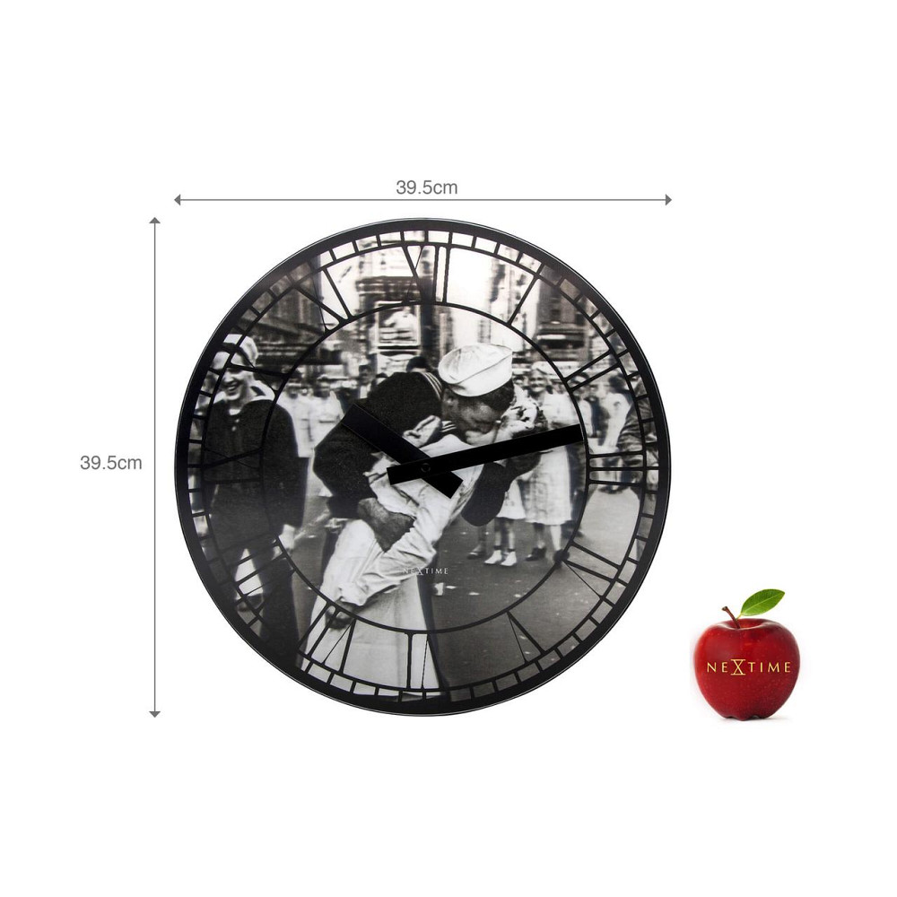 Настінний годинник 3D "Kiss me in New York" Ø39 см Київ - фото 5