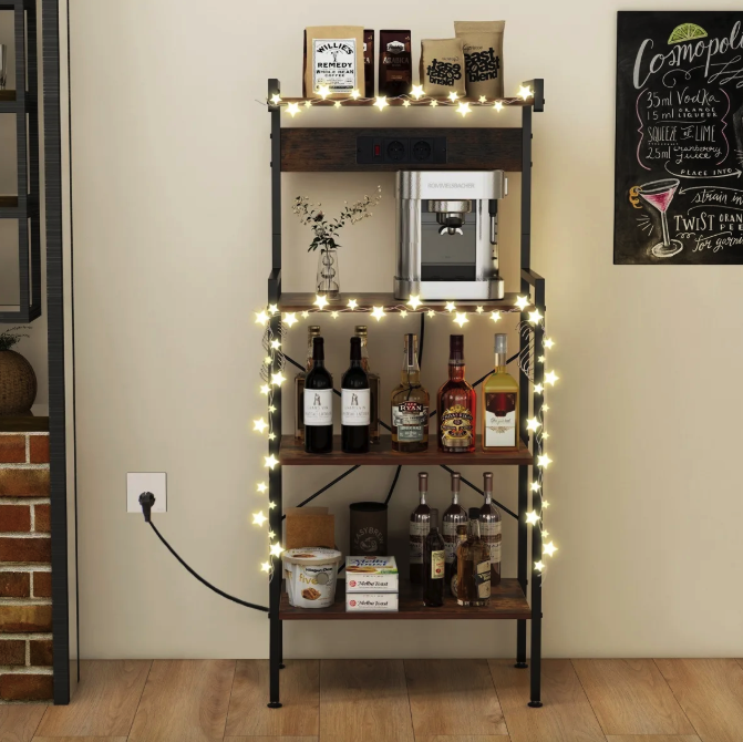 Стелаж Costway Surette з місцем для мікрохвильової печі та з двома розетками в стилі Loft Киев - изображение 4