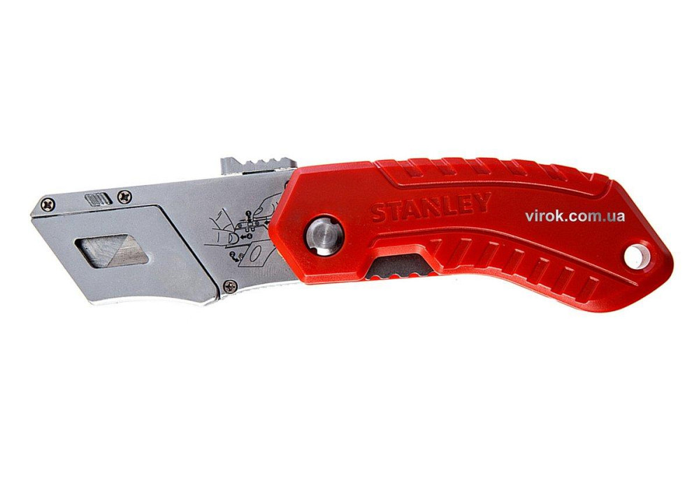 Ніж розкладний STANLEY : L= 150 мм з висувним трапецевидним лезом для оздоблювальних робіт Одеса - фото 1
