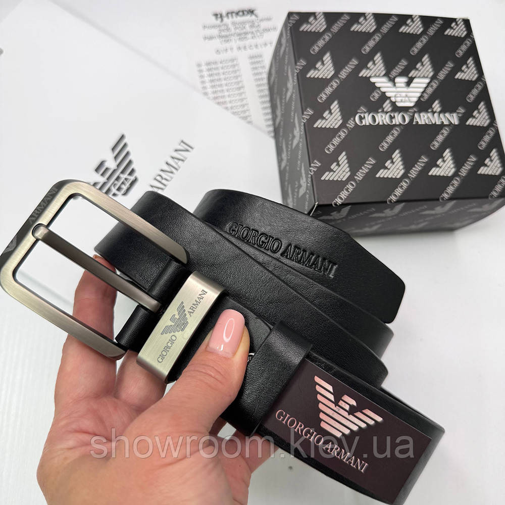 Мужской кожаный брендовый ремень GA (301) Киев - изображение 8