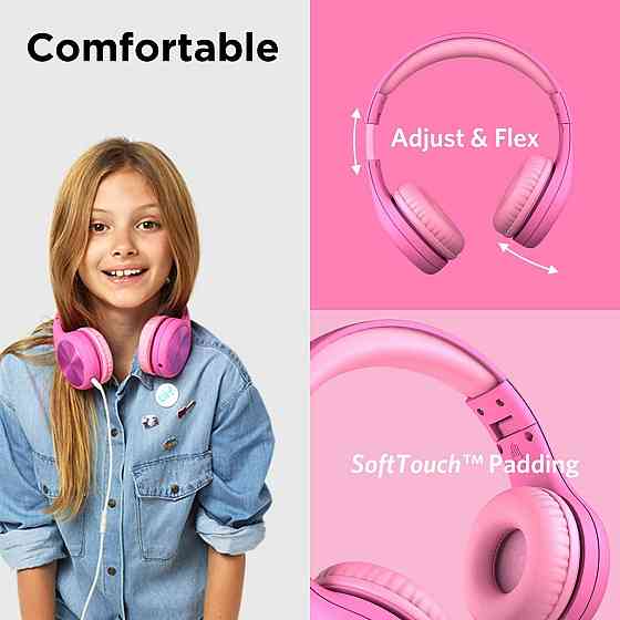 Проводные детские наушники LilGadgets Connect+ Pro — Розовые: Премиальный звук и стиль Киев