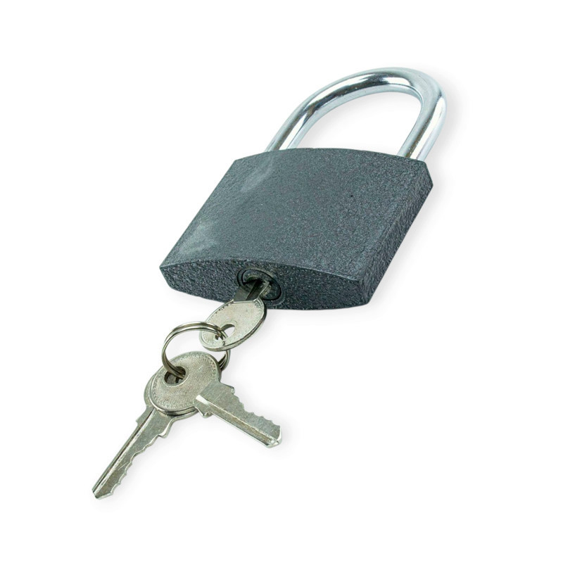Замок навісний "дужка" 70 мм, англійський ключ 3 шт, сірий Мукачево - фото 1