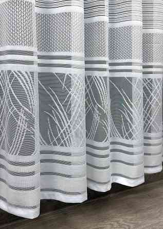 Короткий тюль жакард, висотою 2м, колір білий 1942т Київ