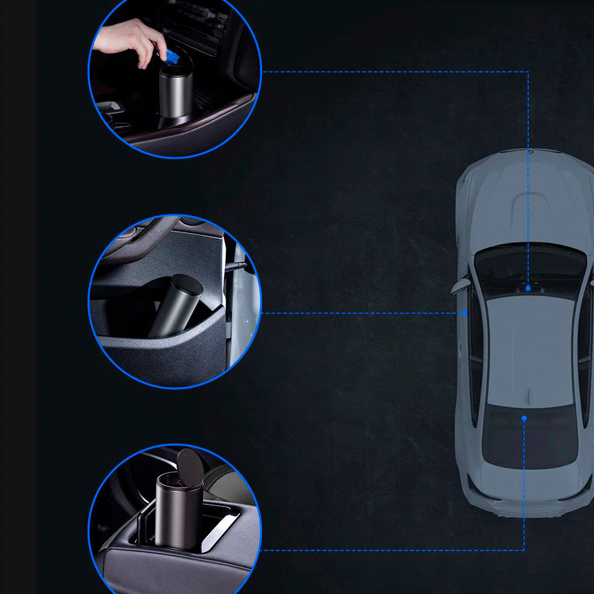 Автомобільний контейнер для сміття Baseus Gentleman Style CRLJT-01 (Чорний) Миколаїв - фото 7