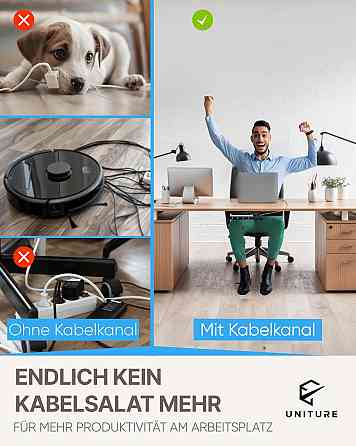 Кабель-канал UNITURE Cable Duct Desk черный 40 см под стол металлический органайзер кабелей DEKRA Киев