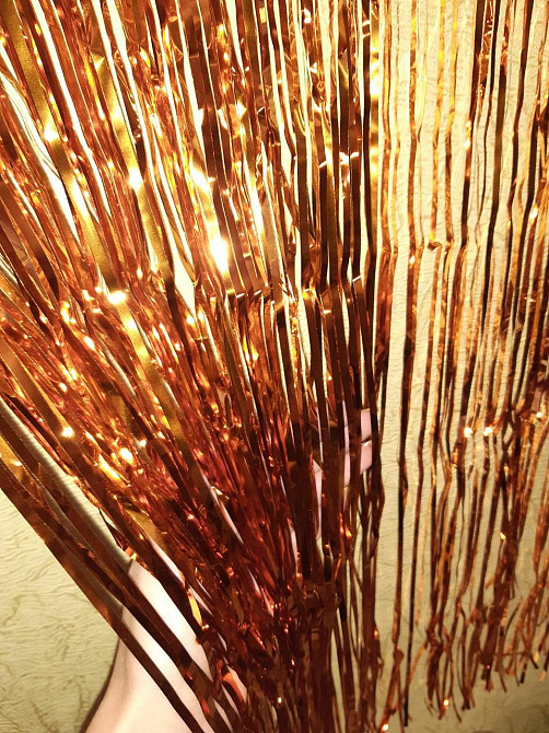 Шторка із фольги для фотозони 2 м на 1 м помаранчевий Київ - фото 3