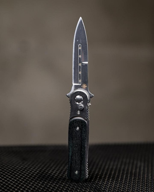 Ніж Викидний Кишеньковий з дерев'яною ручкою ВТ6883 Одеса - фото 5