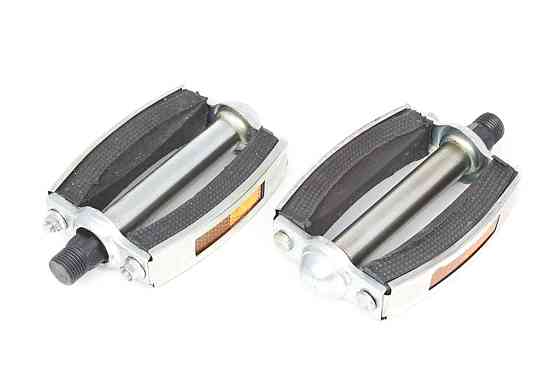 Педали велосипедные   (с катафотами, металл, хром,овал, резиновые вставки) Мукачево