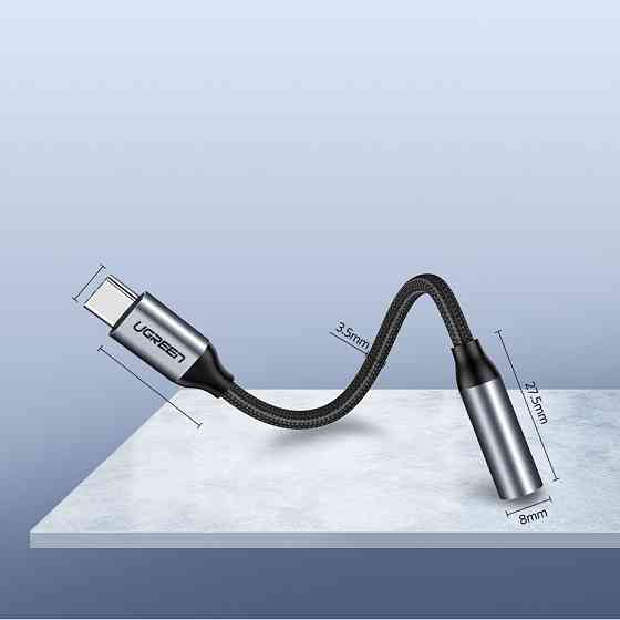 Кабель Type C - AUX Audio M/F 0.10м UGREEN AV142 Чорний Вінниця