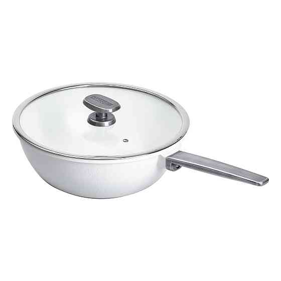 Алюмінієва сковорода 5.6 л з керамічним покриттям антипригарним Ø 30 см Біла MGC HP-4-460W Коломия