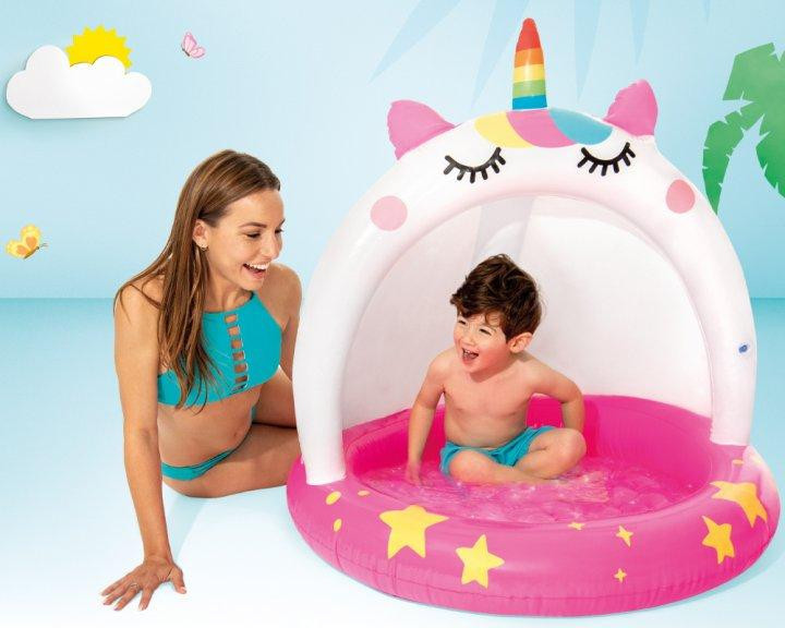 Басейн дитячий Intex Єдиноріг 102х102 см 45 л з навісом Рожевий/Білий (58438) Чернигов - изображение 4