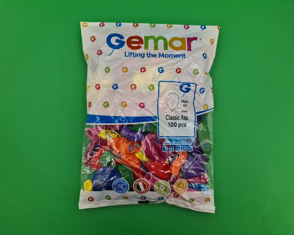 Повітряні кульки пастель "З Днем Народження" 10" (25 см) Gemar 100 шт (1 пач.) Харків - фото 1