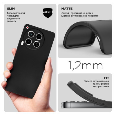 Чехол для мобильного телефона Armorstandart Matte Slim Fit Tecno Camon 30 (CL6) Camera cover Black (ARM77159) Винница - изображение 3