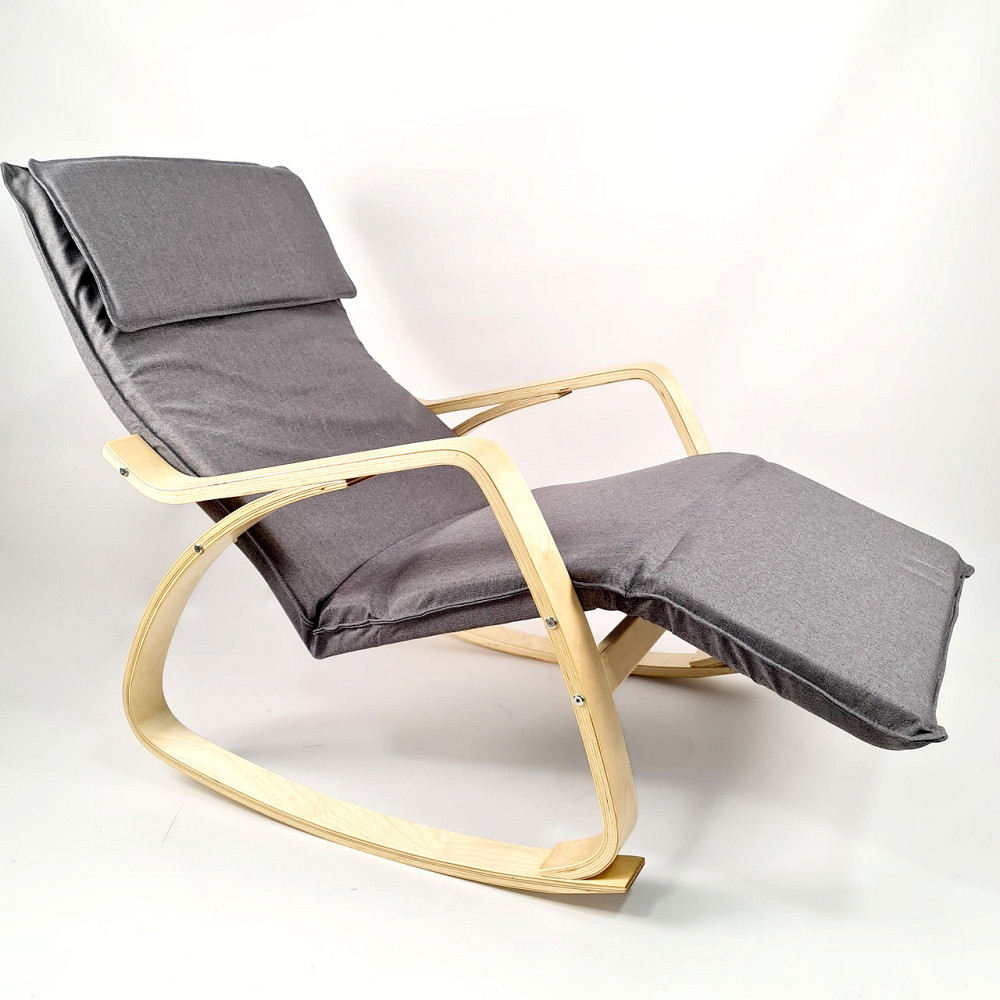 Крісло гойдалка з підставкою для ніг Avko ARC001 Natural Gray Київ - фото 2