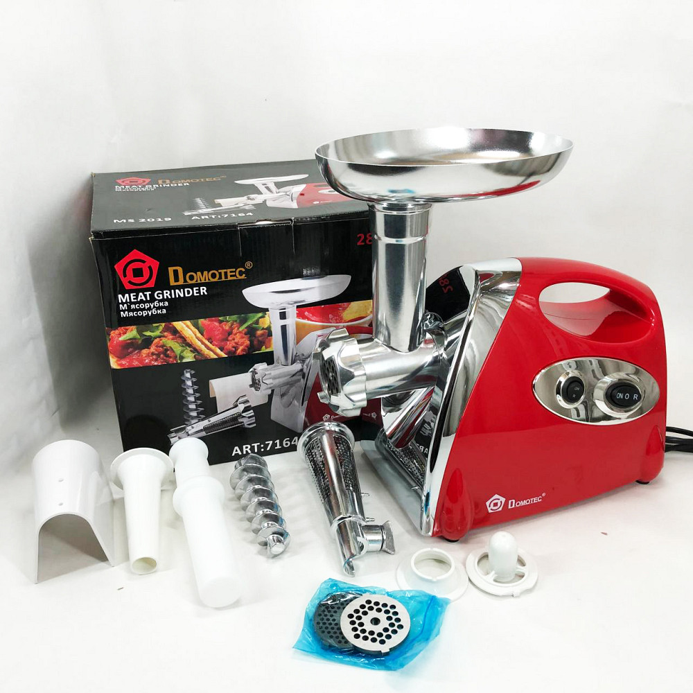 Електром'ясорубка соковижималка для томатів Domotec, М'ясорубка-шатковка-терка, М'ясорубка металева QB-14 Львів - фото 10