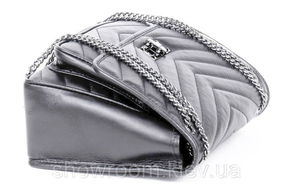 Жіноча сіра шкіряна сумочка Vera Pelle (6429) Київ - фото 6
