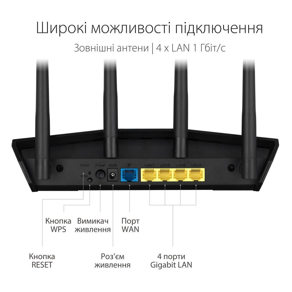Бездротовий маршрутизатор Asus RT-AX57 Black Харків - фото 10